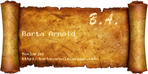 Barta Arnold névjegykártya