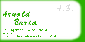 arnold barta business card